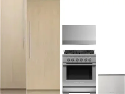 5 Piece Package Includes Refrigerator, Freezer, Range, Hood And Dishwasher